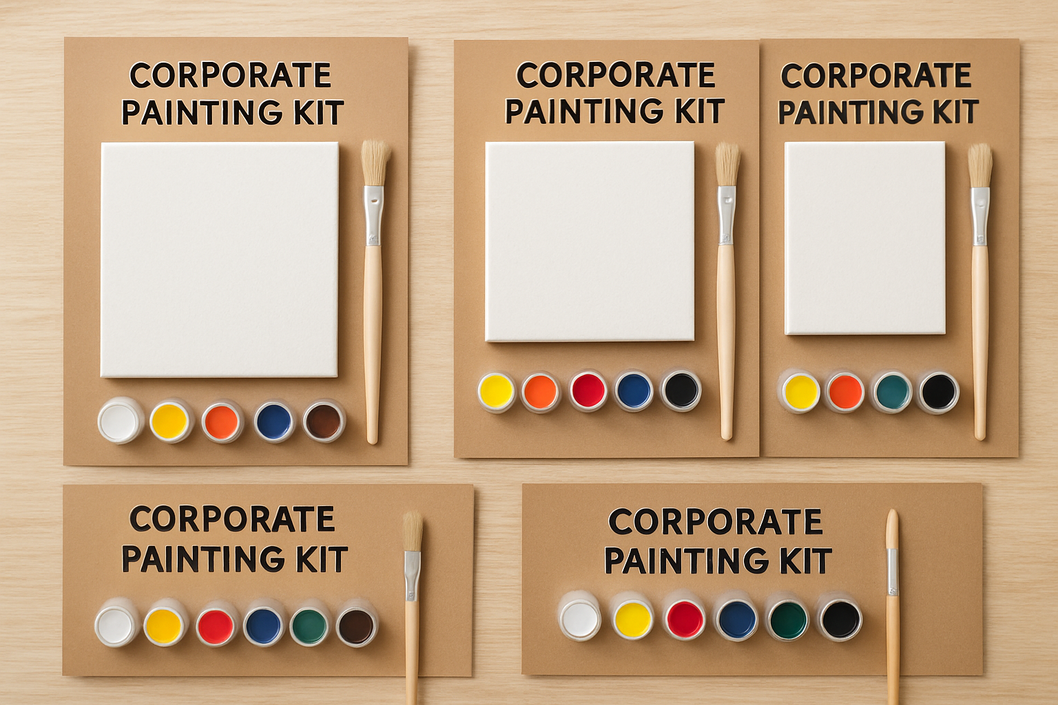 Kits corporativos de pintura para eventos empresariales creativos